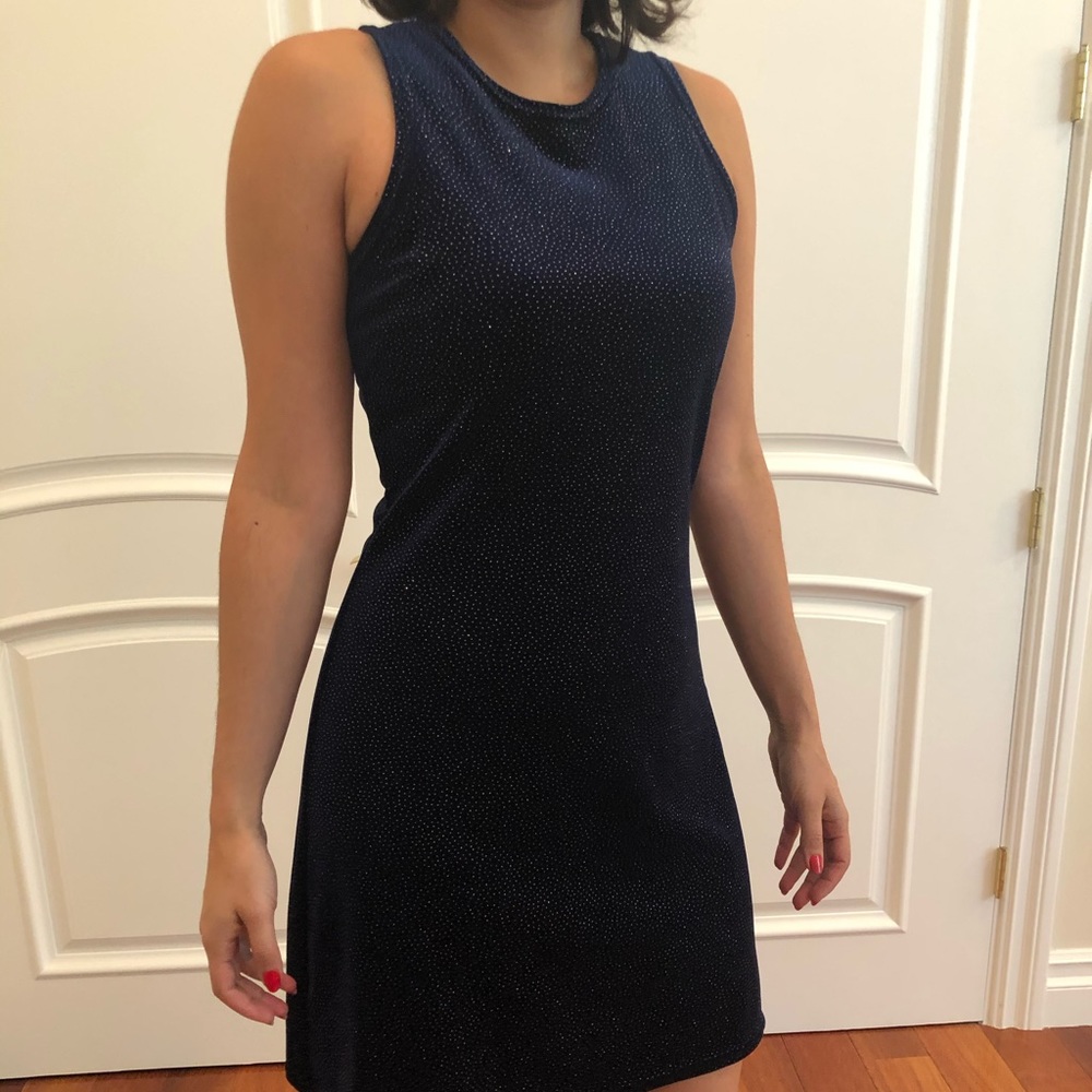 Blue velvet dress with sparkles